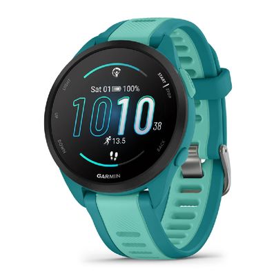 GARMIN Forerunner 165 Music Smart Watch (43mm., Turquoise/Aqua Case, Turquoise/Aqua Band)